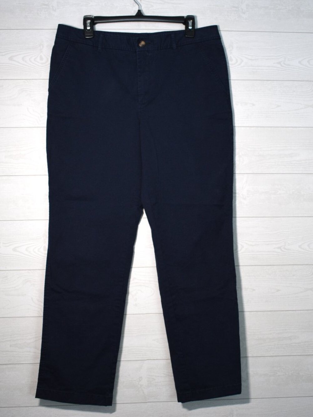L.L.Bean Favorite Fit Navy Cotton Stretch Pants Size 12 Regular